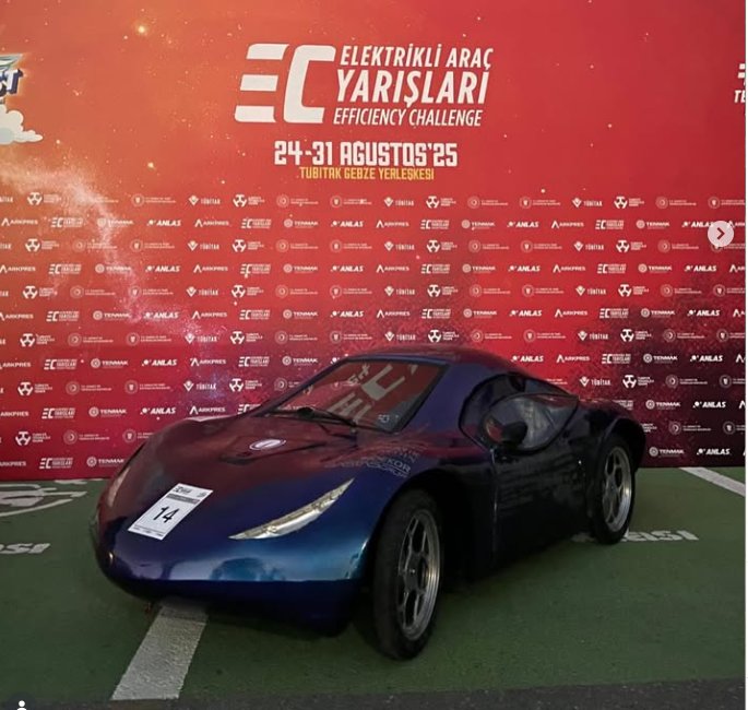 TEKNOFEST 2025 Efficiency Challenge alanında DUSCART 2025EC elektrikli yarış aracı